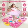 Unicorn Dance Mat, Unicorn Toys for Girls Age 4-6, Girls Toys Age 6-8, Adjustable Volume with LED, 6 Game Modes, Electronic Dancing Mat as Christmas Birthday Gift for 3 4 5 6 7 8 9+ Girls