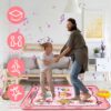Dance Mat Toys, Electronic Dance Pad for Kids, Toddlers Dancing Game Pad with Adjustable Volume, Built-in Music, Different Game Modes, Musical Mat First Birthday Gifts for Girls Boys, Pink