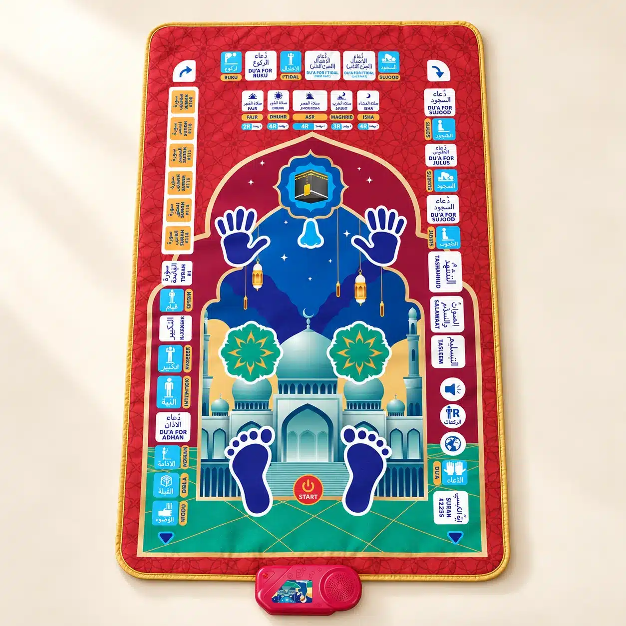 Red prayer mat design