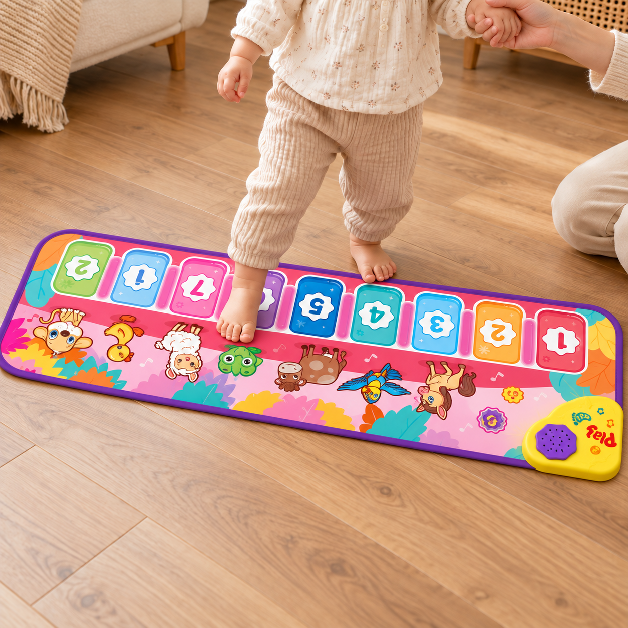Animal Piano Music Mat - DW601-2 8 Small steps on the colorful piano keys